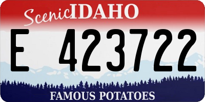 ID license plate E423722