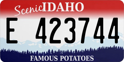 ID license plate E423744