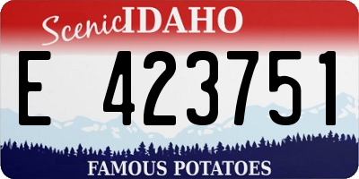 ID license plate E423751