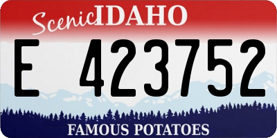 ID license plate E423752