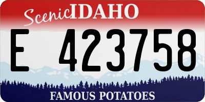 ID license plate E423758