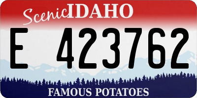 ID license plate E423762