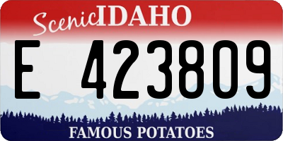 ID license plate E423809