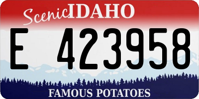 ID license plate E423958