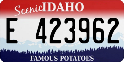 ID license plate E423962