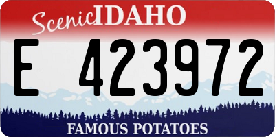 ID license plate E423972
