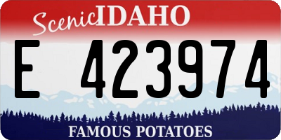 ID license plate E423974