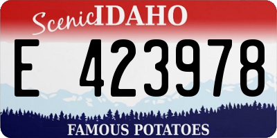 ID license plate E423978