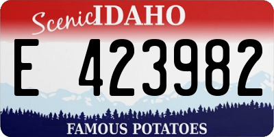 ID license plate E423982