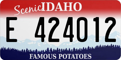 ID license plate E424012