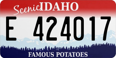 ID license plate E424017