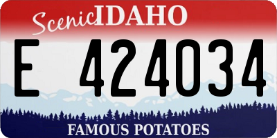 ID license plate E424034