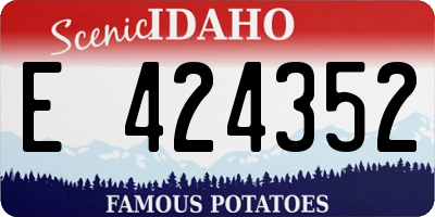 ID license plate E424352