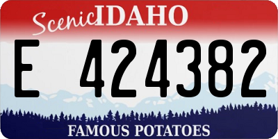 ID license plate E424382