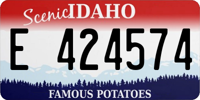 ID license plate E424574
