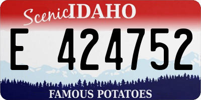 ID license plate E424752