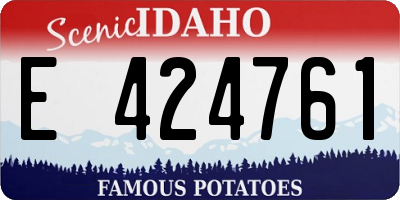 ID license plate E424761