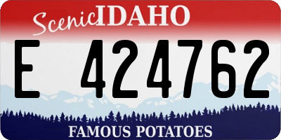 ID license plate E424762