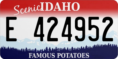 ID license plate E424952