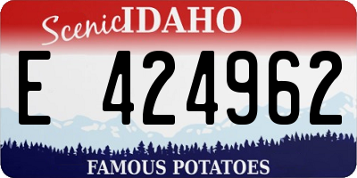 ID license plate E424962