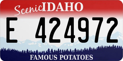 ID license plate E424972