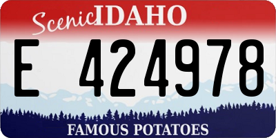 ID license plate E424978