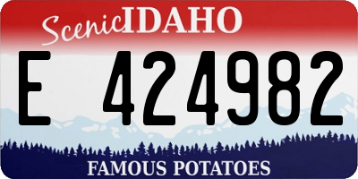 ID license plate E424982