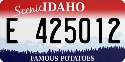 ID license plate E425012