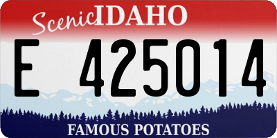 ID license plate E425014