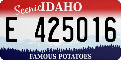 ID license plate E425016