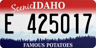 ID license plate E425017