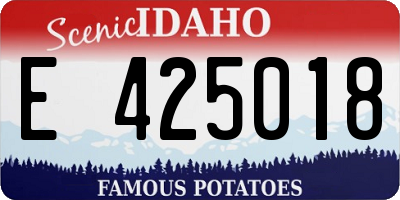 ID license plate E425018