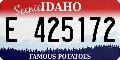 ID license plate E425172