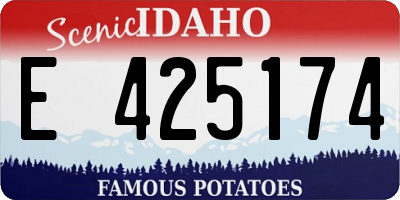ID license plate E425174
