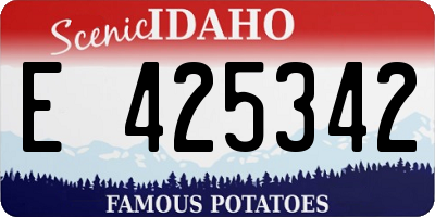 ID license plate E425342