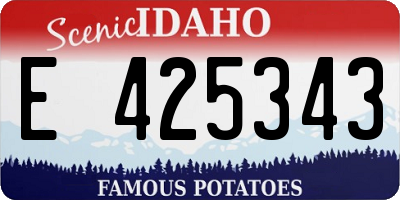 ID license plate E425343