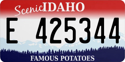 ID license plate E425344