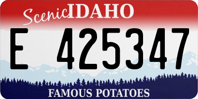 ID license plate E425347