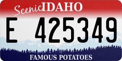 ID license plate E425349