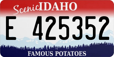 ID license plate E425352