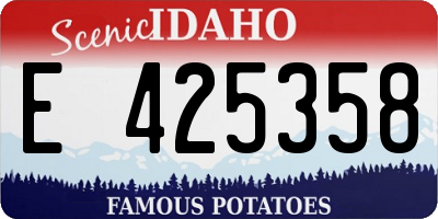 ID license plate E425358