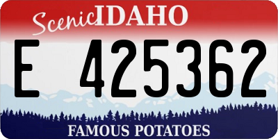 ID license plate E425362