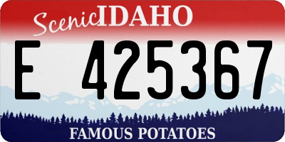 ID license plate E425367