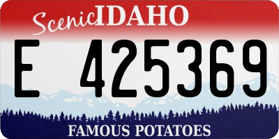 ID license plate E425369