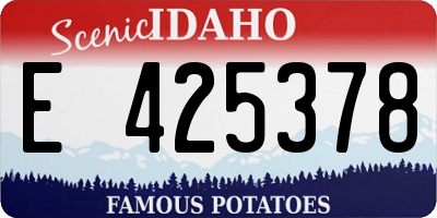 ID license plate E425378