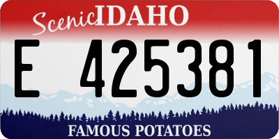 ID license plate E425381