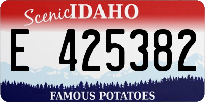 ID license plate E425382