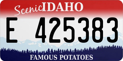 ID license plate E425383