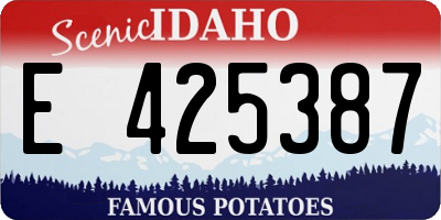 ID license plate E425387