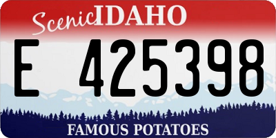ID license plate E425398